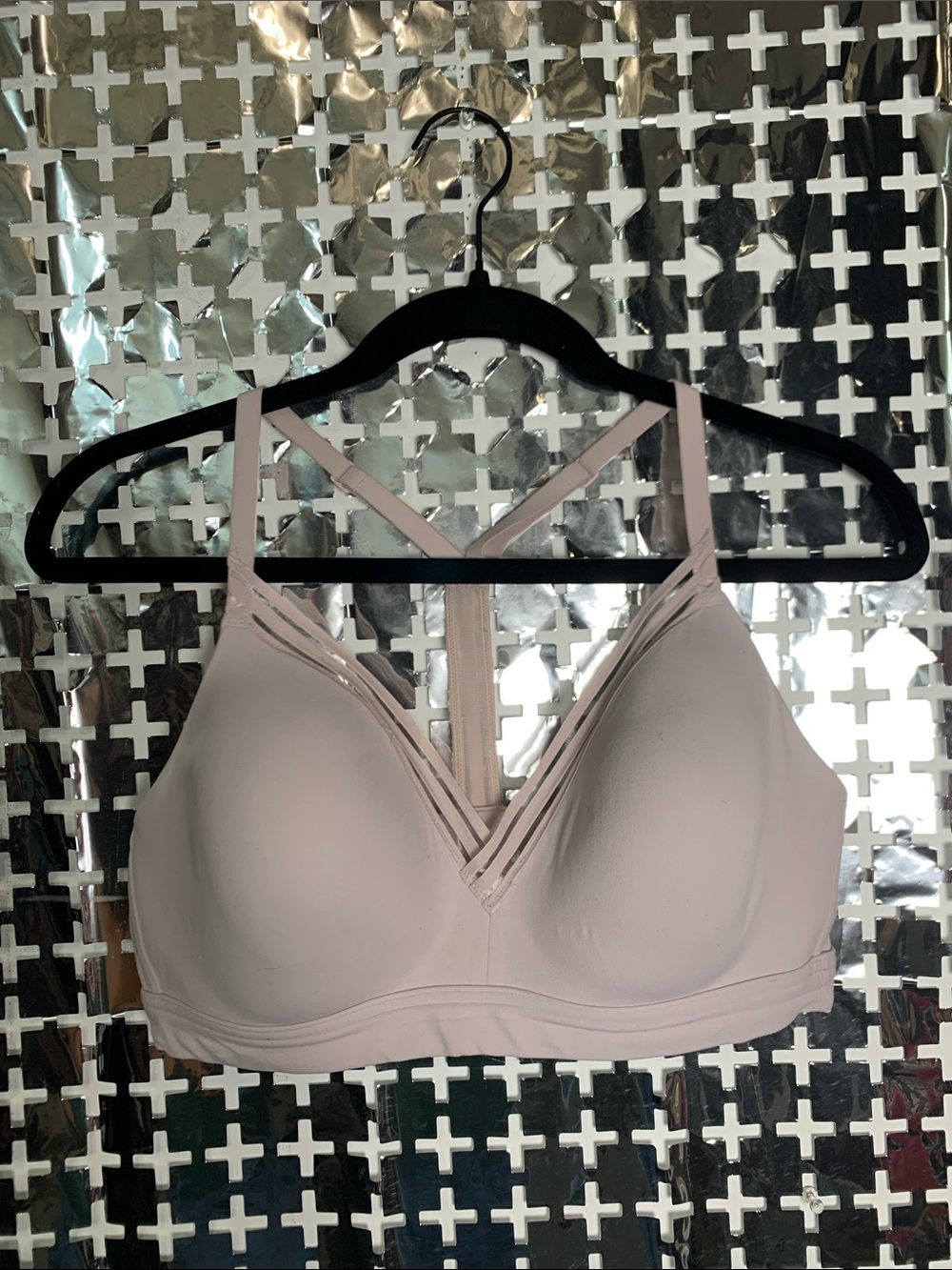 Athleta Light Pink Strappy T-Back Molded Bra